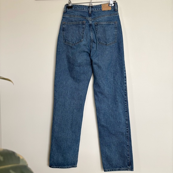 Weekday Rowe Extra High Straight Jeans 28x32 100% Cotton Rigid Denim - Picture 3 of 8